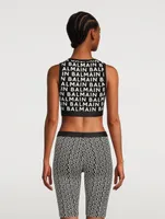 Logo-Tape Crop Top Logo Print