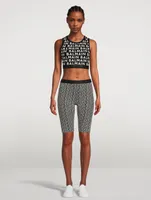 Logo-Tape Crop Top Logo Print