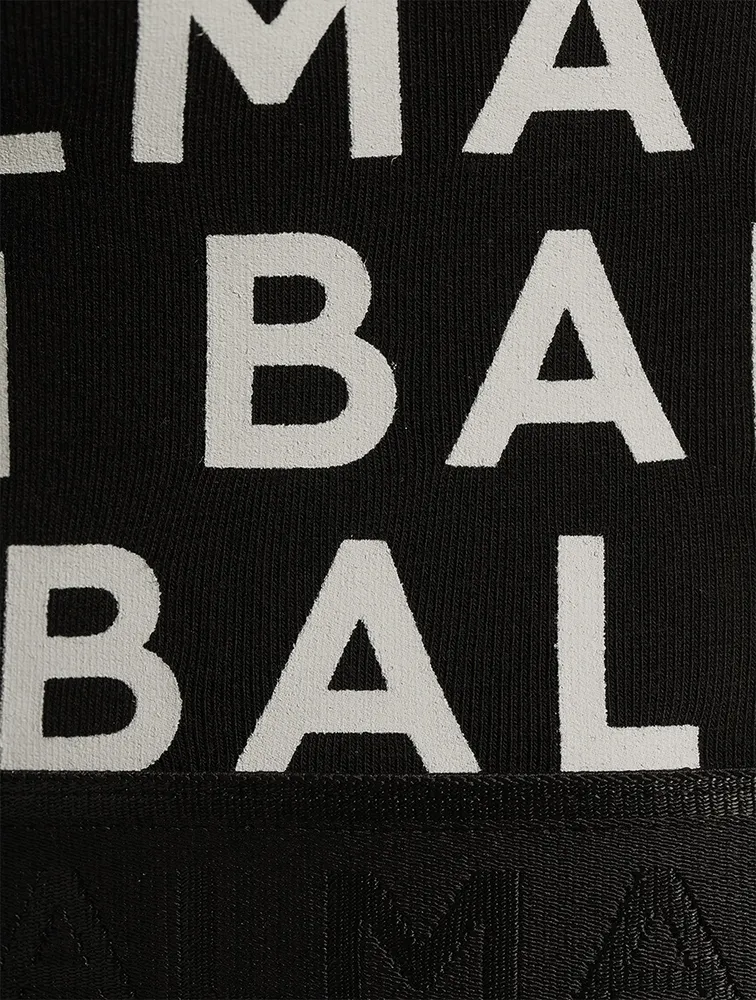Logo-Tape Crop Top Logo Print