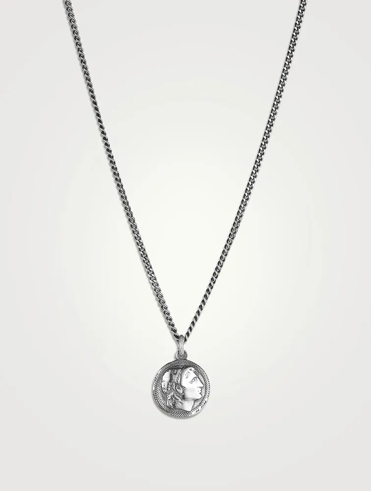 Caesar Coin Sterling Silver Necklace