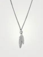 Twin Feather Sterling Silver Necklace