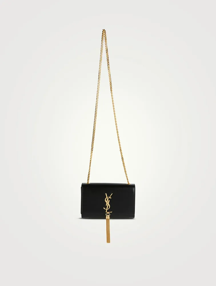 Small Kate YSL Monogram Leather Chain Bag With Tassel
