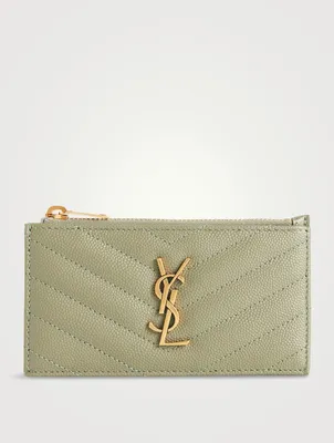 Cassandre YSL Monogram Leather Zip Card Holder