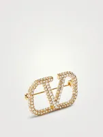 VLOGO Brooch With Crystals