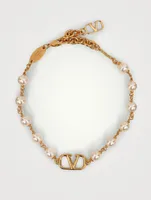 VLOGO Crystal Pearl Bracelet