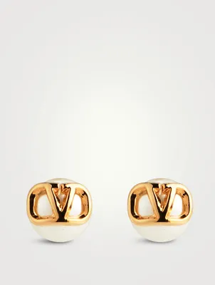 VLOGO Faux Pearl Earrings