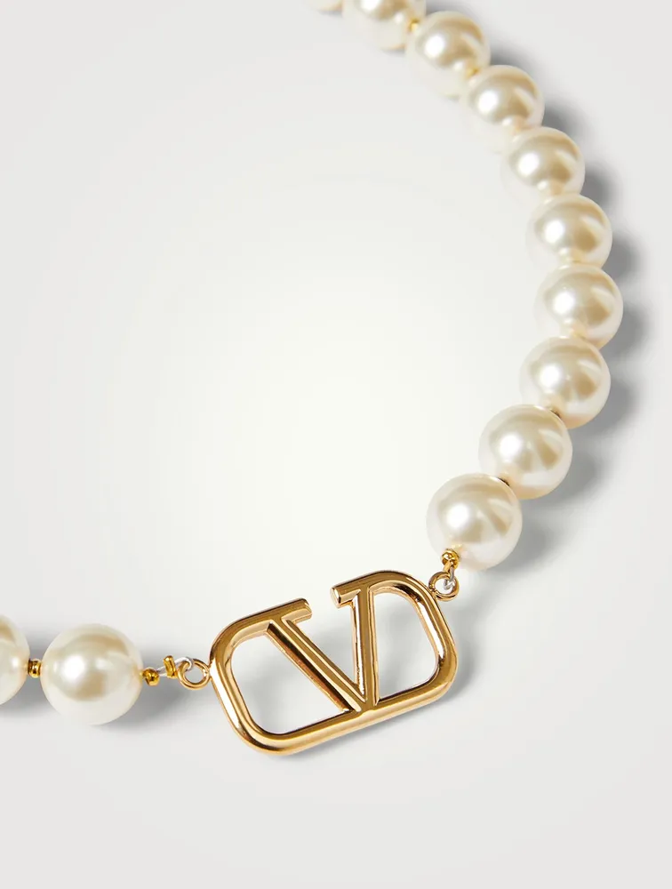 VLOGO Crystal Pearl Necklace