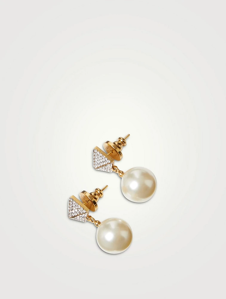 Rockstud Crystal Pearl Earrings