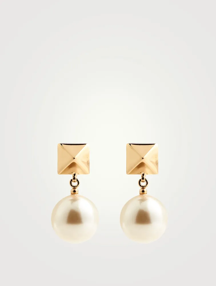 Rockstud Faux Pearl Earrings