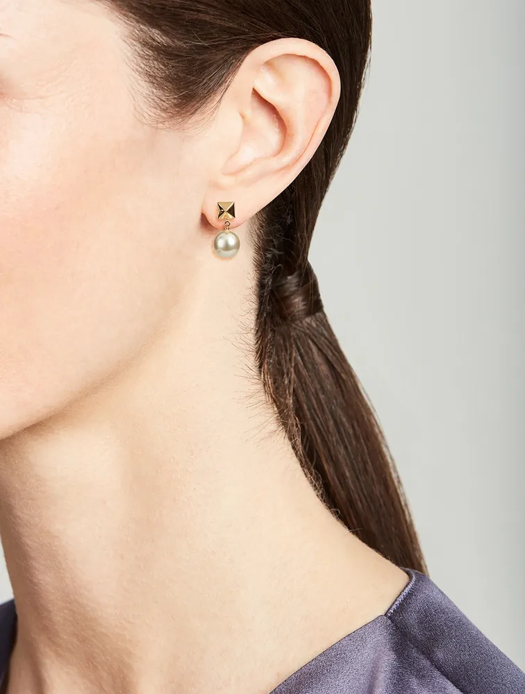 Rockstud Faux Pearl Earrings