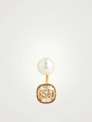 VLOGO Faux Pearl And Crystal Earring