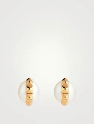 Rockstud Faux Pearl Earrings