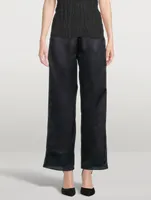 Silk Organza Wide-Leg Trousers