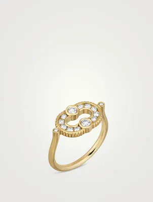 Magnetic 18K Gold Ring With Diamonds