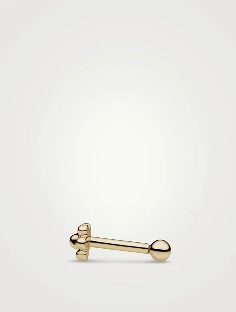 14K Gold Ball Threaded Stud Earring