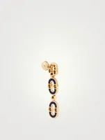 Magnetic 18K Gold Duo Earrings With Malachite And Diamonds