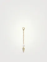 14K Gold Pearl And Short Spike Pendulum Charm