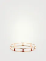 Wulu 18K Rose Gold Bangle With Red Agate