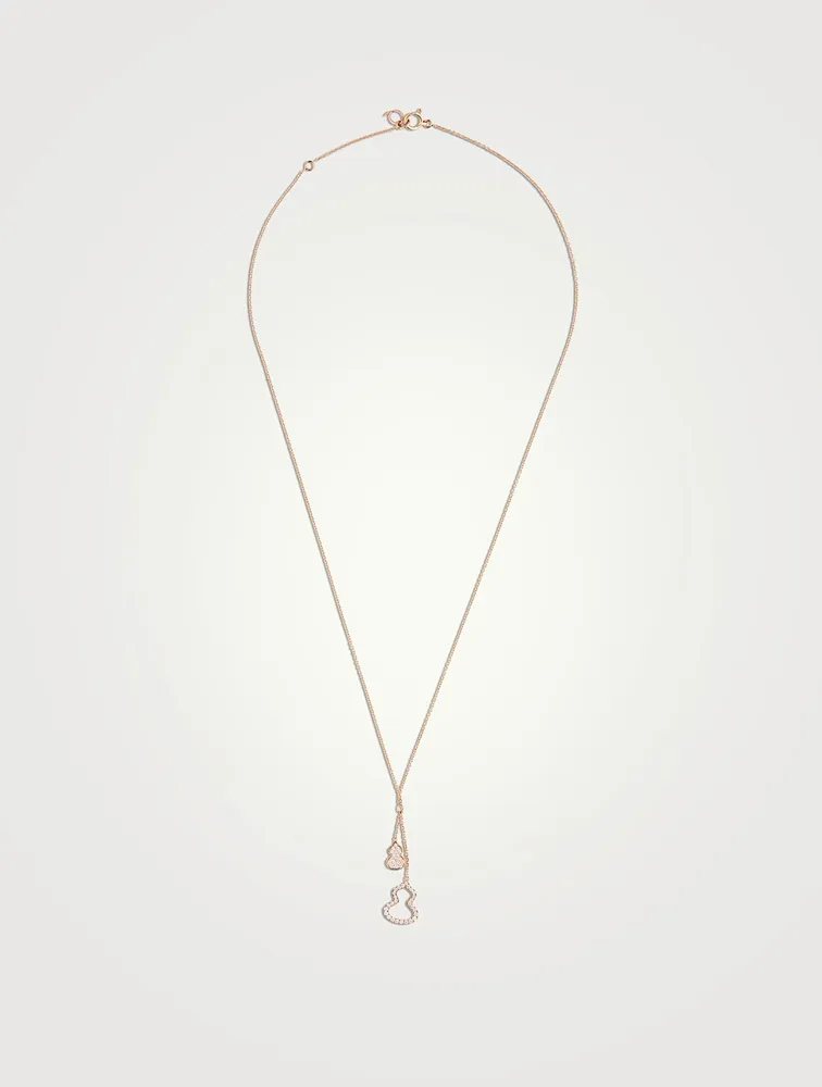 Petite Wulu 18K Rose Gold Necklace With Diamonds And Mother-Of-Pearl