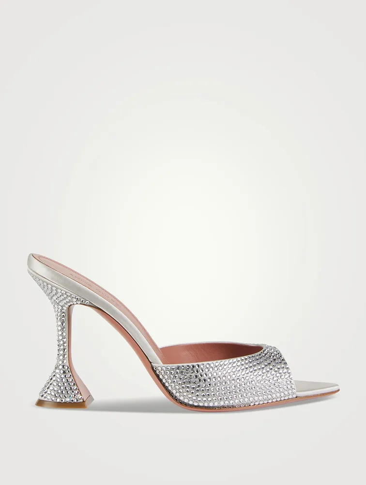 Caroline Crystal-Embellished Satin Mules