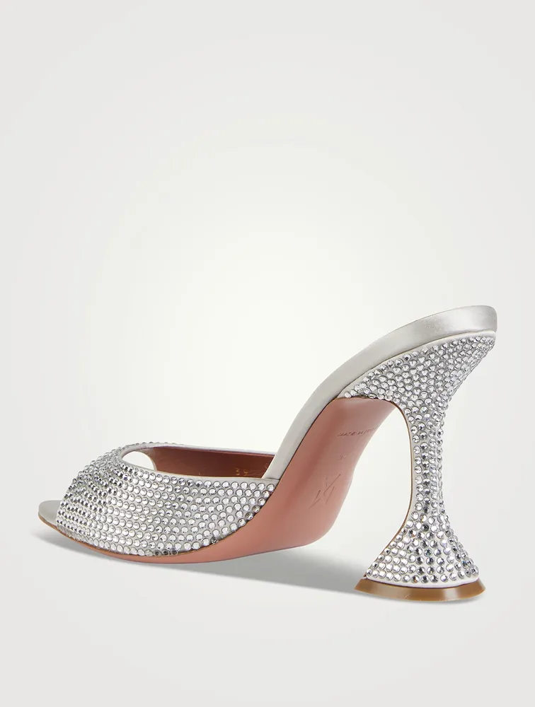 Caroline Crystal-Embellished Satin Mules