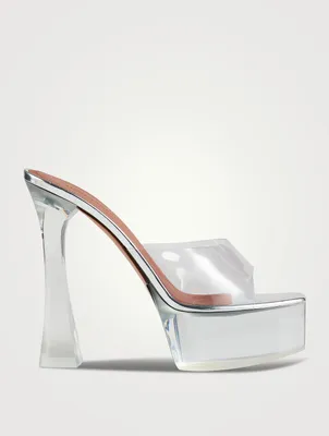 Dalida Transparent PVC Platform Mules