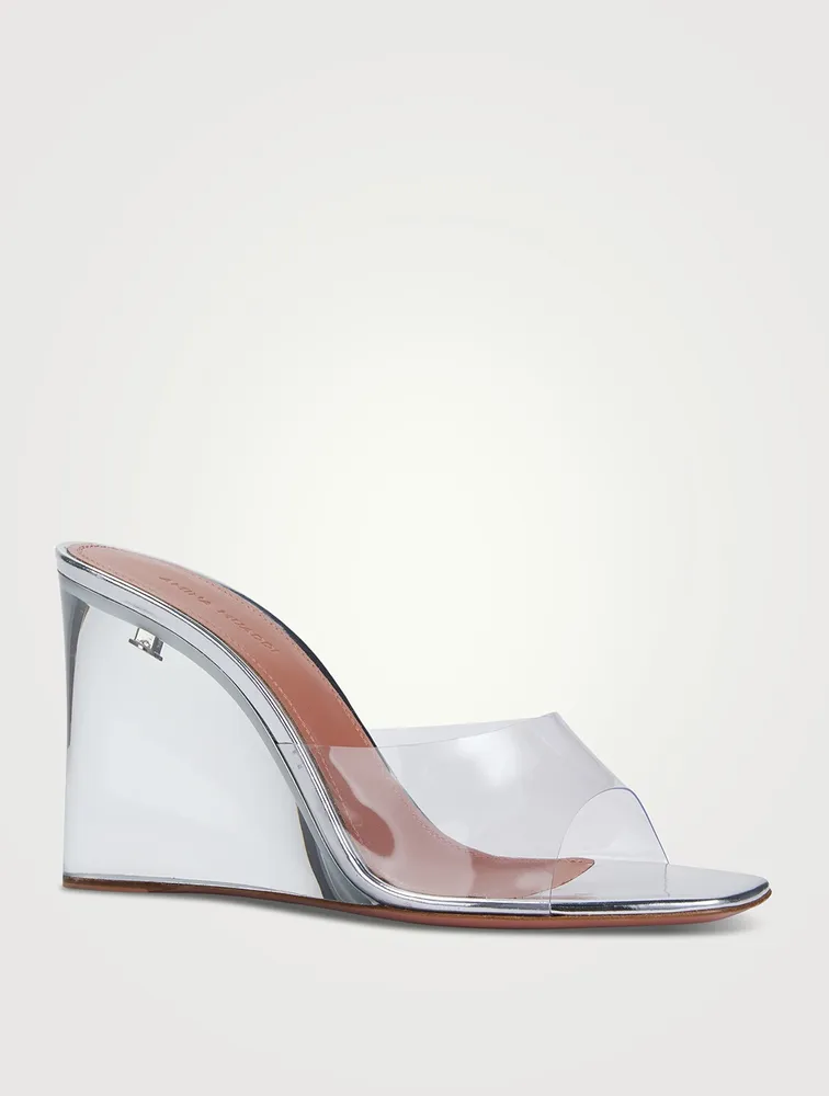 Lupita Glass Clear PVC Wedge Mules