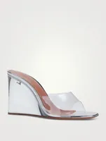 Lupita Glass Clear PVC Wedge Mules