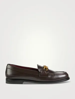 VLOGO Chain Leather Loafers