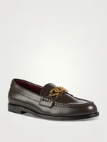 VLOGO Chain Leather Loafers