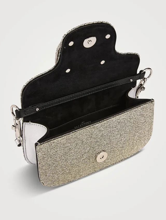 Valentino Garavani Locò Small Crystal-embellished Leather Bag