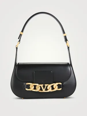 VLOGO Chain Leather Shoulder Bag