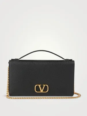 VLOGO Leather Crossbody Chain Wallet