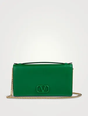VLOGO Leather Crossbody Chain Wallet