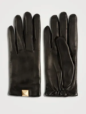Rockstud Leather Gloves