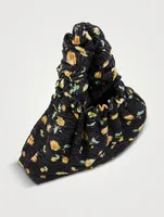Halo Velvet Scrunchie Bag In Floral Print