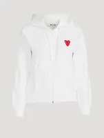 Double Heart Zip-Front Hoodie