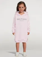 Kids Cotton Hoodie Dress With Logo