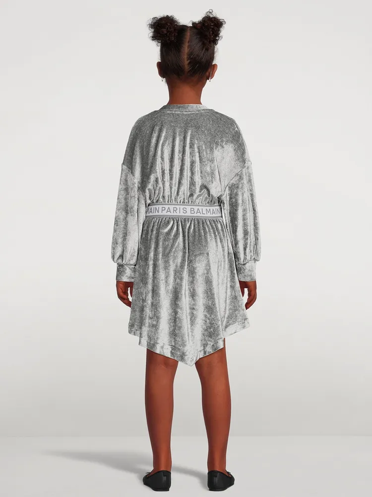 Kids Velour Long-Sleeve Dress