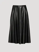 Vegan Leather Midi Skirt