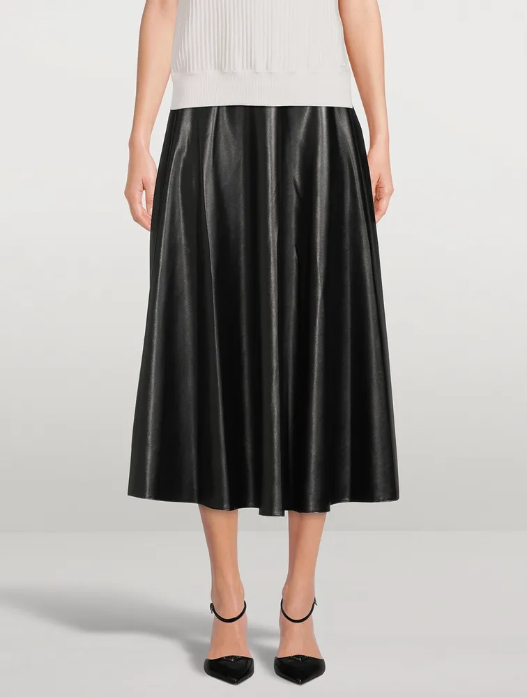 Vegan Leather Midi Skirt