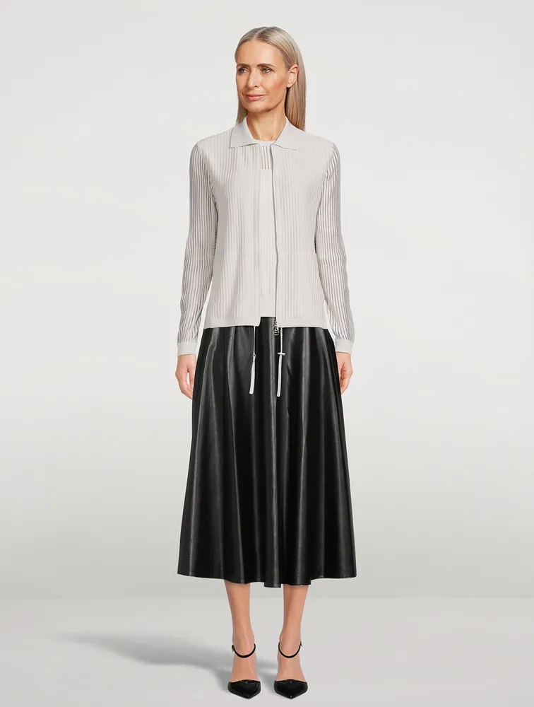 Vegan Leather Midi Skirt