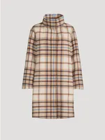 Cocoon Coat Plaid Print