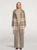 Cocoon Coat Plaid Print
