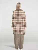Cocoon Coat Plaid Print