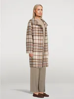 Cocoon Coat Plaid Print