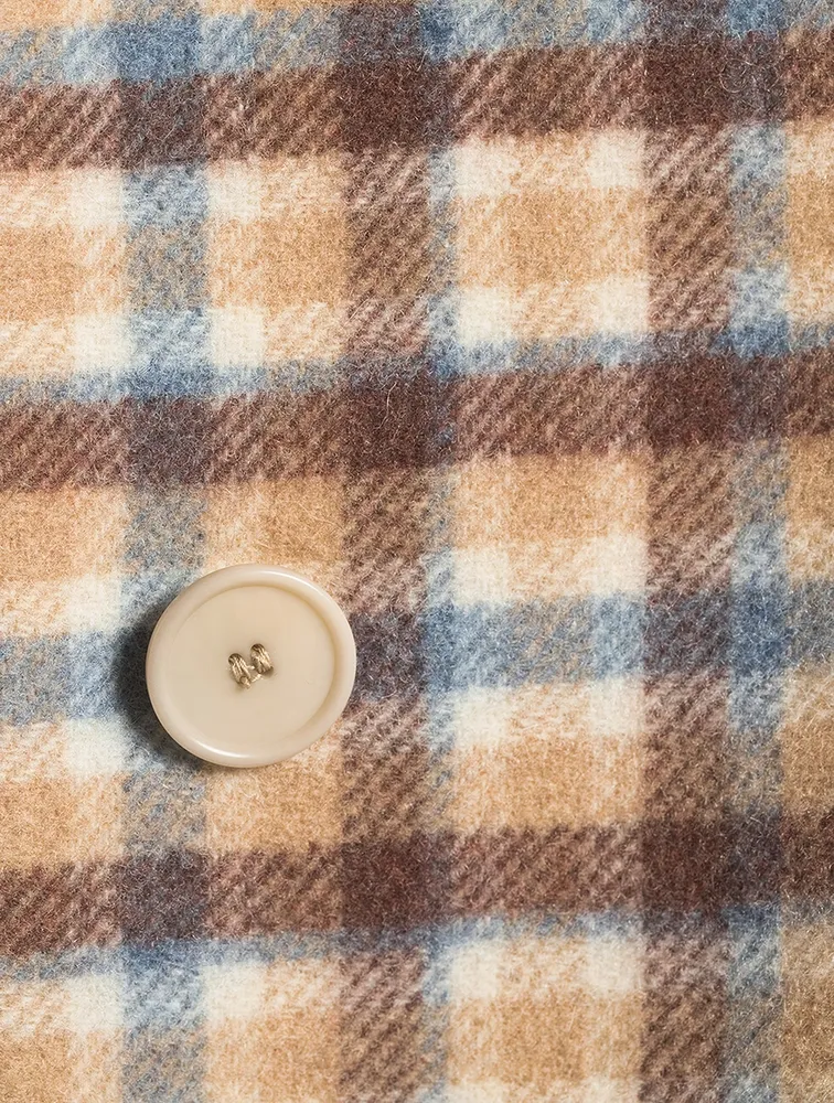 Cocoon Coat Plaid Print
