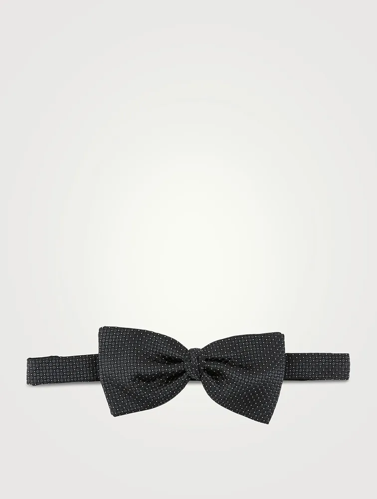Silk Bow Tie In Polka Dot Print