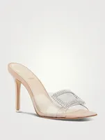 Marlene Suede And PVC Mules With Crystal Buckle