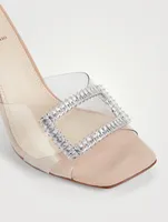 Marlene Suede And PVC Mules With Crystal Buckle